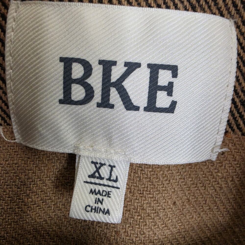 BKE Women's Buffalo Check Open-front Vest Faux Leather Trim Preppy Size XL - Picture 4 of 8